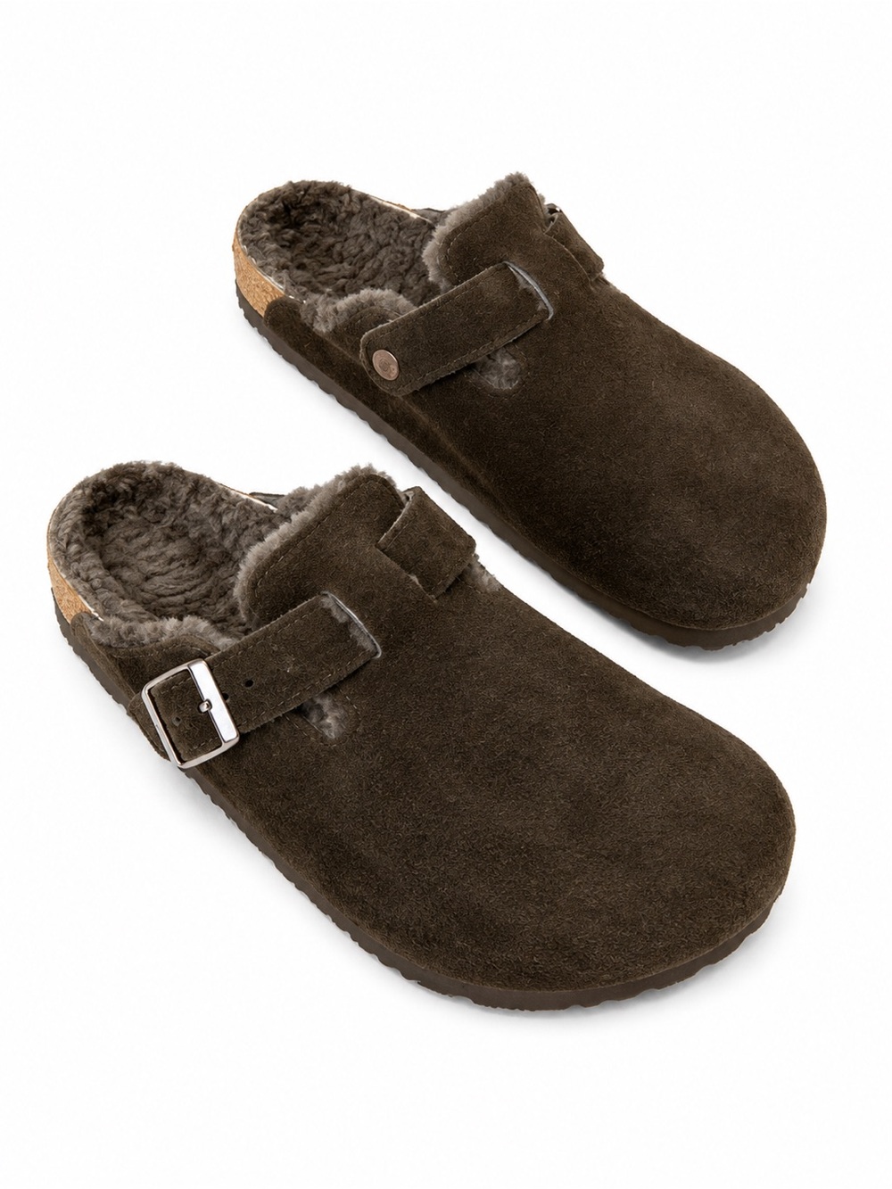 Birkenstock Boston Shearling Clogs Mocha Suede Fur Lined EU 41 US WMN 10 M 8 - Picture 8 of 8